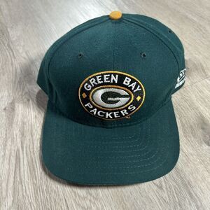 Vintage New Era Green Bay Packers Hat Snapback NFL Football Green Wool Blend Cap